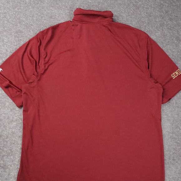 Champion Florida State Seminoles Athletic Large Red Short Sleeve Polo Shirt - Picture 9 of 9